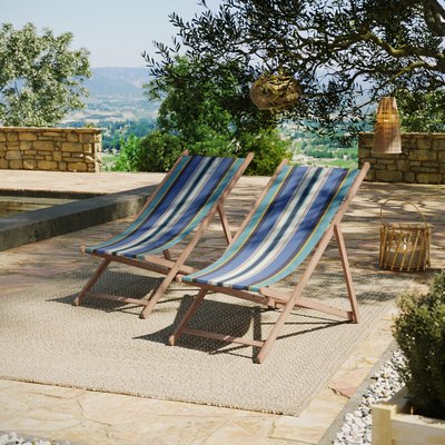 Lot de 2 chiliennes 100% acrylique - bois - PAROS AVRIL PARIS