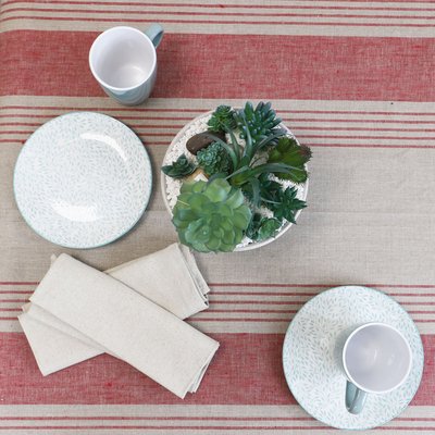 Nappe 100% lin naturel à rayures NAPOLI LINANDELLE