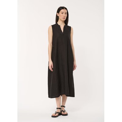 Robe noire évasée en lin HUMILITY