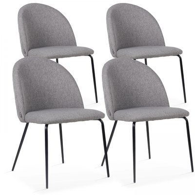 Lot de 4 chaises en tissu, CHESTER OVIALA