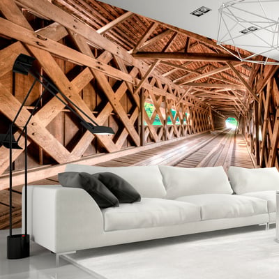 Papier peint intissé panoramique Ville et Architecture Wooden Bridge EDEN