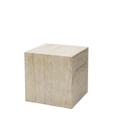 Table d'appoint carrée effet travertin   - EIDA DRAWER