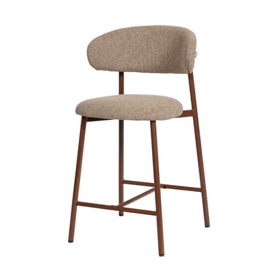 Tabouret de bar en tissu marron assise 65 cm Curve (lot de 2) AMADEUS