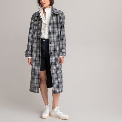 Manteau long droit à carreaux LA REDOUTE COLLECTIONS