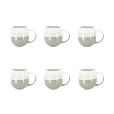 Lot de 6 mugs en grès 44cl, RIGA NOVASTYL