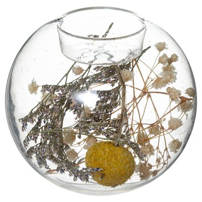 Photophore avec fleurs sechées FOLK ATMOSPHERA