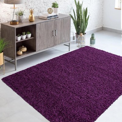Tapis poils longs shaggy tissé motif uni UNI C UN AMOUR DE TAPIS