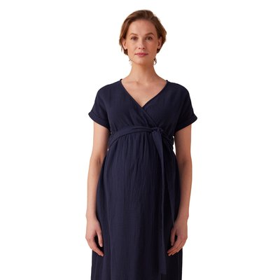 Robe longue grossesse en gaze de coton ENVIE DE FRAISE