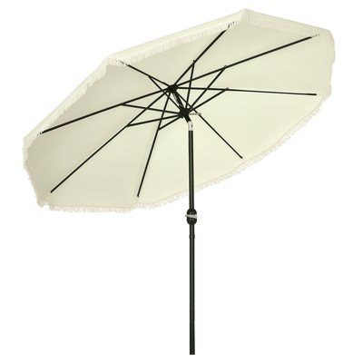 Parasol octogonal inclinable Ø 2,68 x 2,32H m acier noir tissu OUTSUNNY