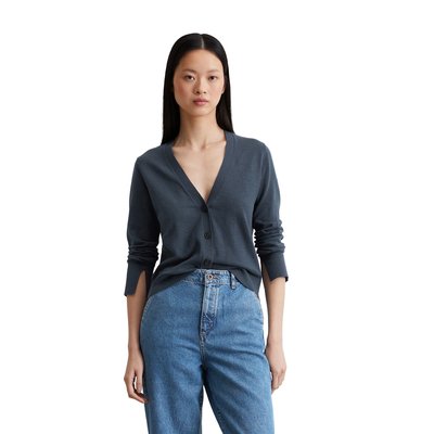 Cardigan en maille fine slim en fil de slub de coton et de lin MARC O'POLO