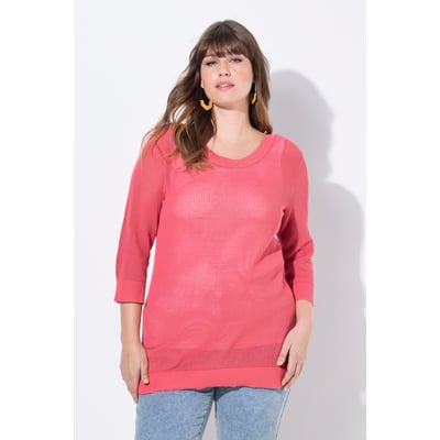 Pull-over, col bateau, manches 3/4, coton bio ULLA POPKEN