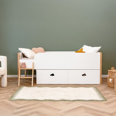 Lit Nuage enfant mi-hauteur avec deux tiroirs 90x190cm HYPNIA