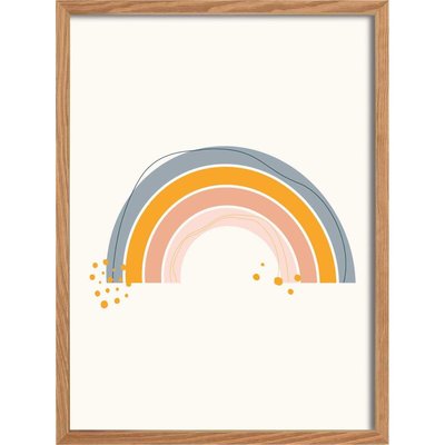 Tableau en bois cadre, Joyeux arc-en-ciel RECOLLECTION