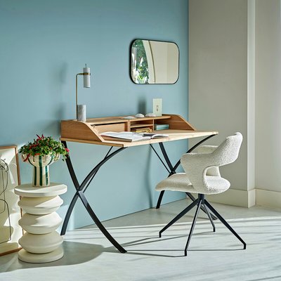 Bureau secrétaire chêne et placage chêne, Epitre AM.PM