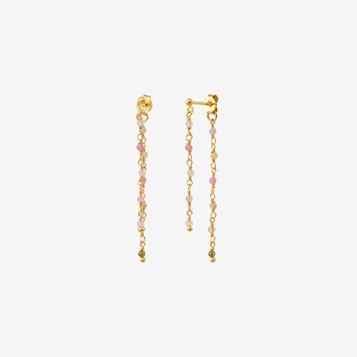 Boucles d'oreilless dorées double - ROXANE CAROLINE NAJMAN