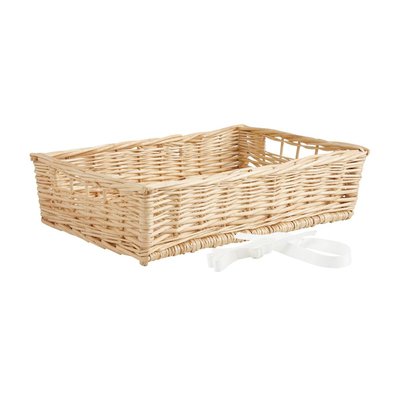 Manne en osier naturel avec passe-main Panier 50 x 34 cm + sangle ajustable à poser AUBRY GASPARD