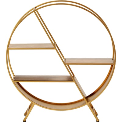Étagère ronde en métal et bois de pin RECOLLECTION