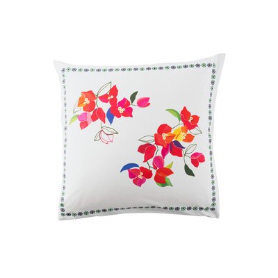 Taie d'oreiller carrée coton JARDIN M CARRE BLANC