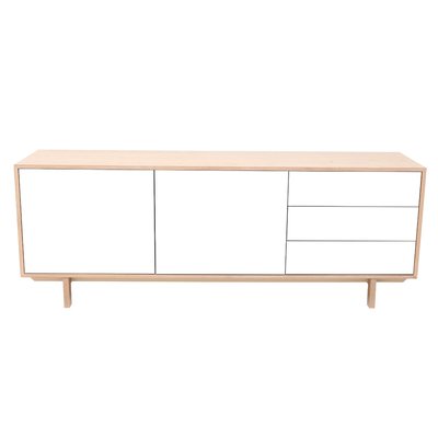 Buffet scandinave en bois avec 2 portes 3 tiroirs L195 cm SID MILIBOO