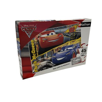 Puzzle 45 pièces Flash McQueen Cars 3 Disney Pixar - Bon état NATHAN