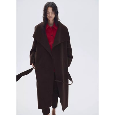 Manteau laine ceinture MANGO