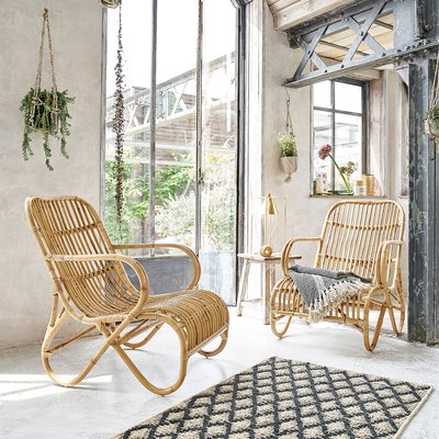 Lot de 2 fauteuils en rotin naturel  BOHO BERAH GETAH