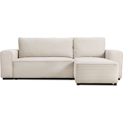 Canapé d'angle convertible réversible 3/4 places en velours gros côtelé - FARROW HOMIFAB