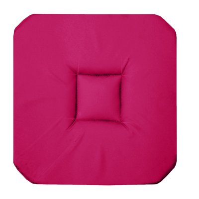 Coussin galette de chaise 4 rabats 36 x 36 cm rose fushia panama DOUCEUR D'INTÉRIEUR