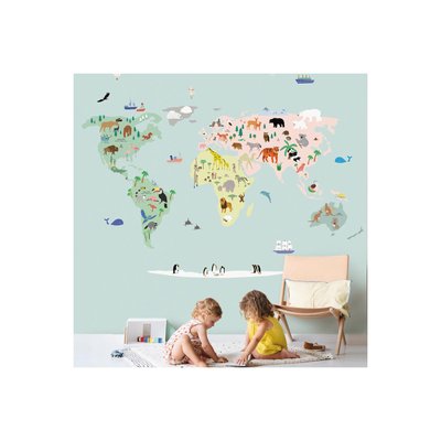 Papier peint panoramique Carte du monde MIMI'LOU