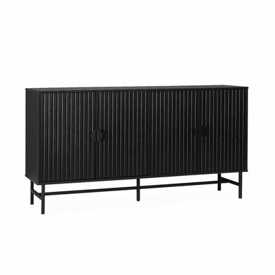 Buffet effet bois rainuré 4 portes 157,5cm BAZALT SWEEEK