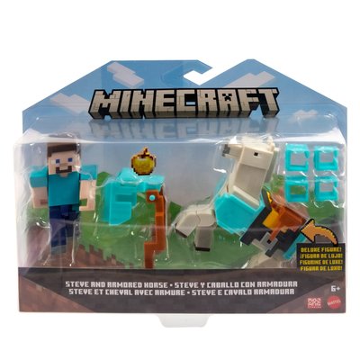 Minecraft - steve et son cheval armure - coffret figurines - 6 ans et + MATTEL