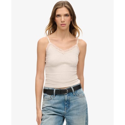 Athletic Essential Lace Trim Cami Top SUPERDRY