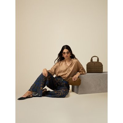 Pantalon large en viscose fantaisie fluide OLTRE