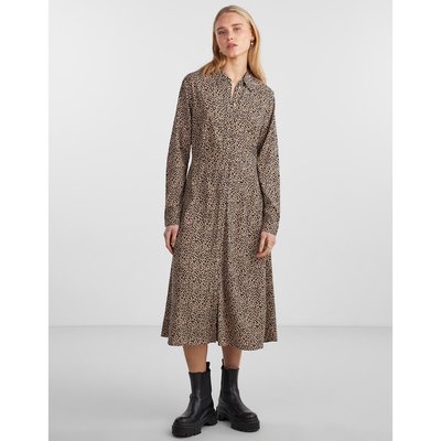 Hemdblusenkleid mit Leopardenmuster PIECES
