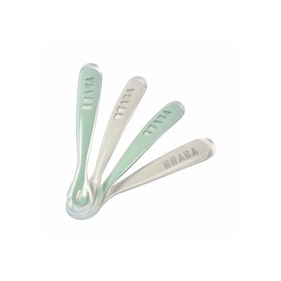 Lot de 4 cuillères 1er âge silicone 913553 BEABA