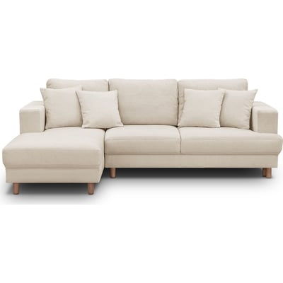 Canapé d'angle à gauche convertible 4 places en tissu chenille - MARCEAU HOMIFAB