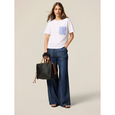 Pantalon palazzo en fluide effet denim OLTRE