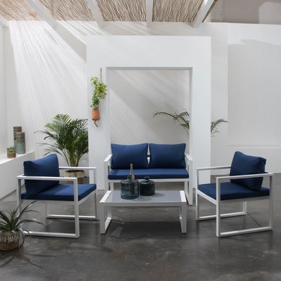 Salon de jardin en aluminium, 4 places, IBIZA HAPPY GARDEN