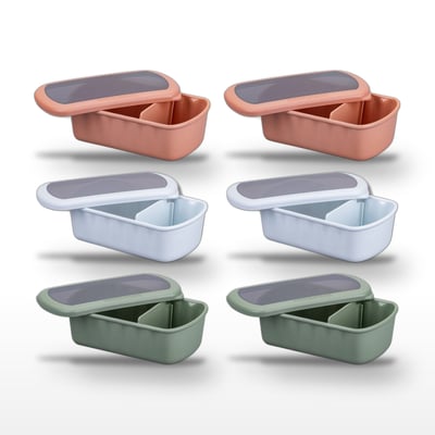 Lot de 6 lunch box 1L avec compartiments STORAGE FACKELMANN
