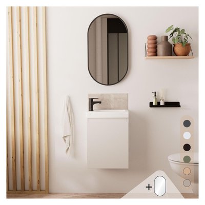 Meuble lave-mains + miroir ovale LISA MOB IN