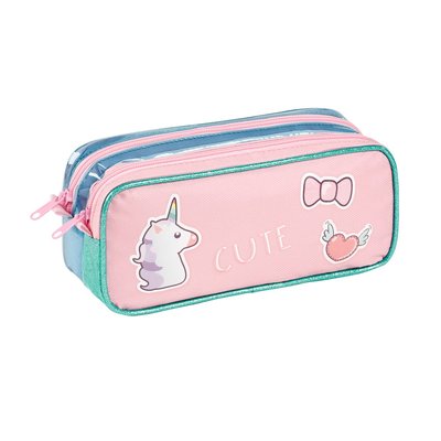 Trousse scolaire 2 compartiments licorne BUBBLES VIQUEL