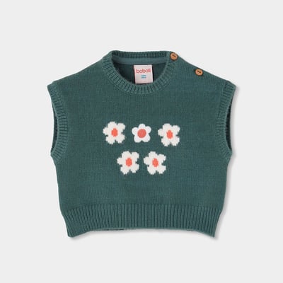 Pull sans manches fille imprimé fleurs BOBOLI
