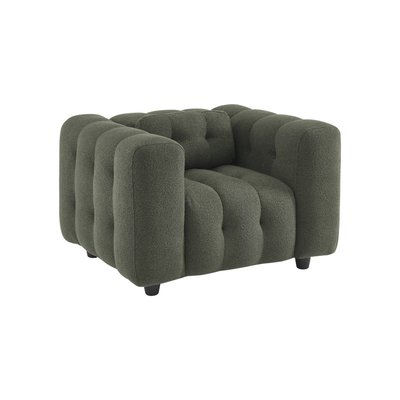 Fauteuil capitonné tissu bouclette texturée LEON SWEEEK
