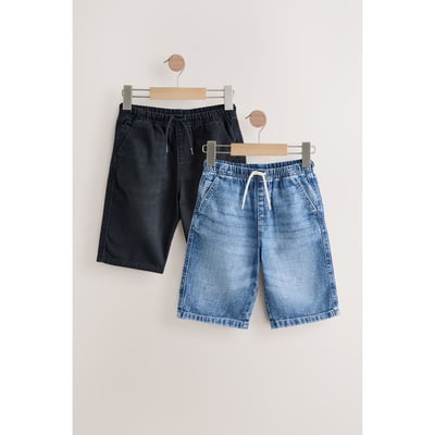 Bermuda en denim à enfiler, lot de 2 NEXT