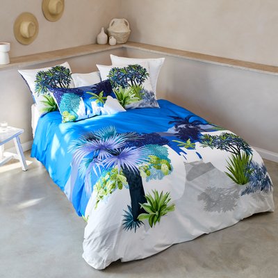Housse de couette coton NAOUSSA CARRE BLANC