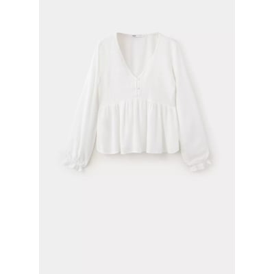 Chemisier froncé col en V MANGO TEEN