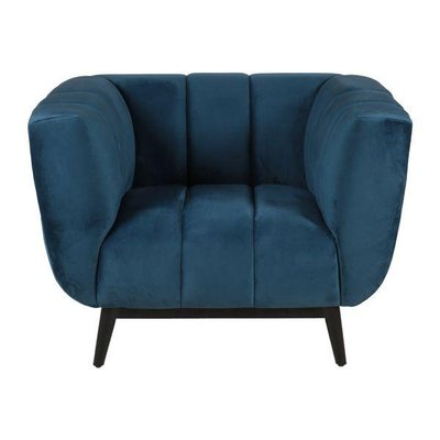 Fauteuil velours bleu capitonné Amaro ZAGO