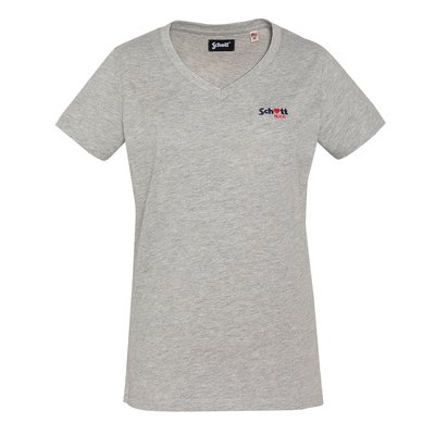 T-shirt col V avec broderie cur SCHOTT