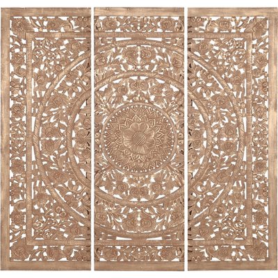 Tête de lit en bois, mandala sculpté RECOLLECTION