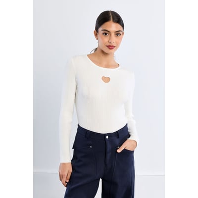 Pull côtelé, ouverture cœur LILI SIDONIO